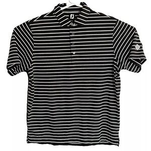 FootJoy Men's Golf Polo Shirt Large Striped Athleisure Performance FJ 24” X 30”